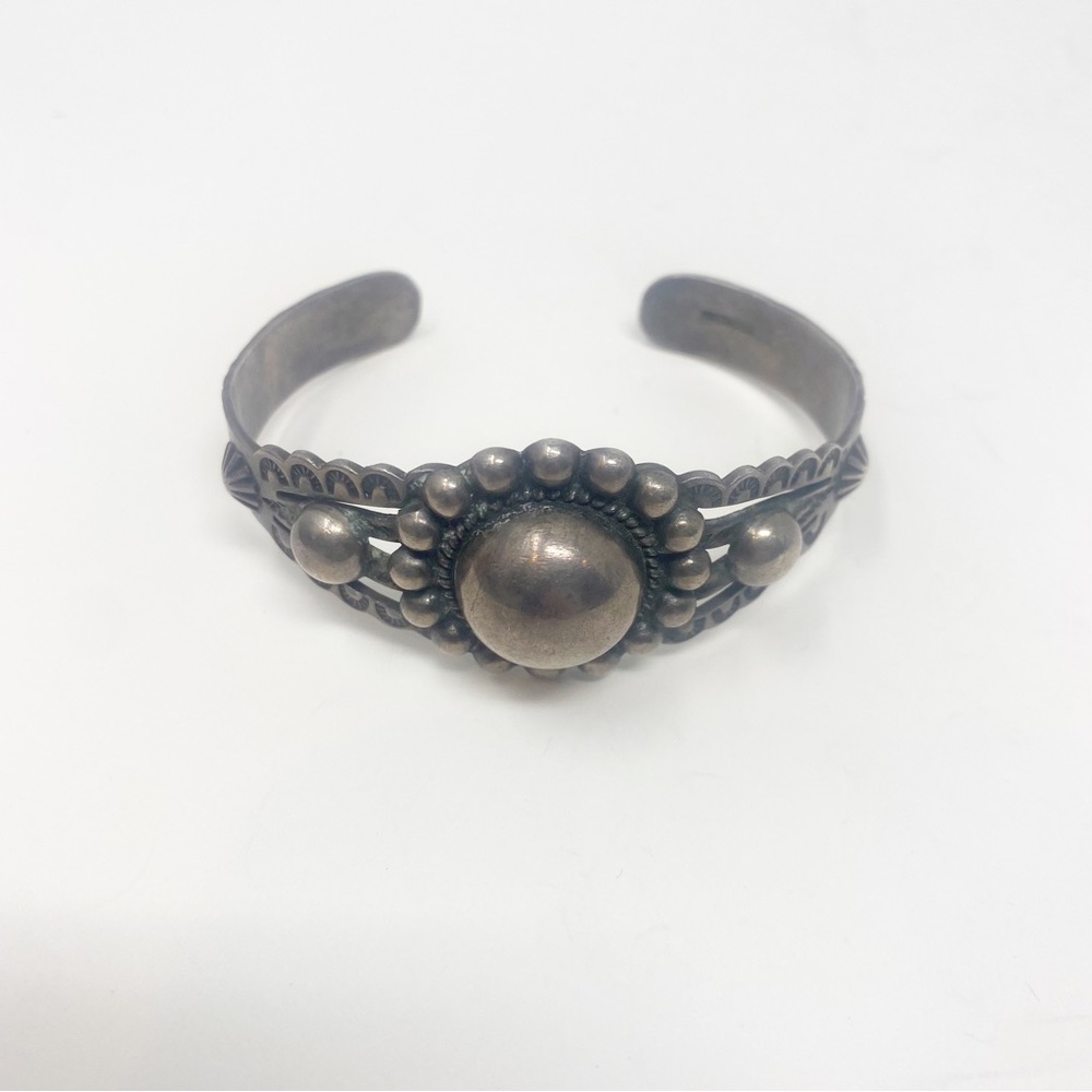 658 Vintage Fred Harvey Era Silver Ingot Cuff Bracelet - Picture 3 of 12